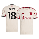 GAKPO #18 Liverpool Away Soccer Jersey 25/26 White